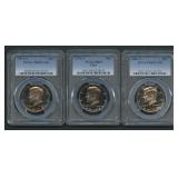 3- Mixed Proof Kennedy Halves PCGS Graded