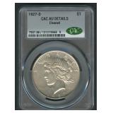 1927-D Peace Silver Dollar CAC AU Details