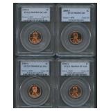 4- Mixed Proof Lincoln Head Cents PCGS Graded