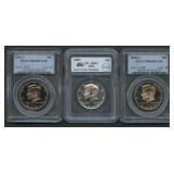 3- Mixed Kennedy Half Dollars Graded