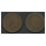 2- 1870 Indian Head Cents