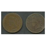 2- 1871 Indian Head Cents