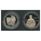 2- Mixed .900 Silver Proof Commemorative Dollars