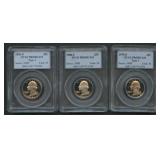 3- Mixed Washington Quarters PCGS PR69 DCAM