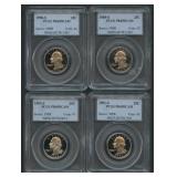 4- Mixed Washington Quarters PCGS PR69 DCAM