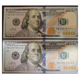 2 - $100 Donald Trump $100 Reserve Notes Sequntial