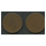 2- 1869 Indian Head Cents