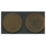 2- 1868 Indian Head Cents