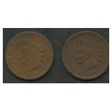 2- 1866 Indian Head Cents