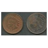 2- 1867 Indian Head Cents