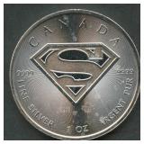 2016 Canada $5 Superman .999 Silver Round 1 ozt