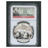 2013 China 10Yn Panda .999 Silver NGC MS 70