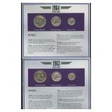 1963 and 1964 Silver Coins- 3 Piece Sets