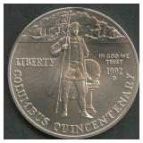 1992-D UNC Columbus 500th $1 .900 Silver Coin