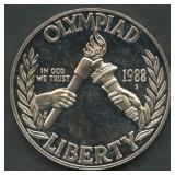 1988-S Proof Olympiad $1 .900 Silver Round