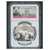 2013 China 10Yn Panda .999 Silver NGC MS 70