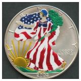 2002 ASE American Silver $1 Eagle- Colorized