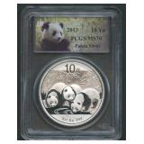 2013 China 10Yn Panda .999 Silver PCGS MS 70