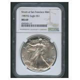 1987 (S) ASE Silver Eagle NGC MS 69