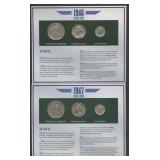 1946 and 1947 Silver Coins- 3 Piece Sets