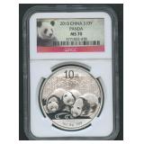 2013 China 10Yn Panda .999 Silver NGC MS 70