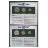 1942 and 1943 Silver Coins- 3 Piece Sets
