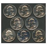 8- Mixed Proof Washington Silver Quarters