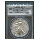 2011 ASE Silver Eagle ANACS MS 70