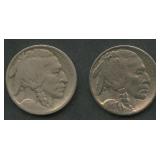 1913-D Ty I and Ty II Buffalo Nickels