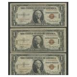 3- 1935A $1 Silver Certificates Hawaii FR-2300