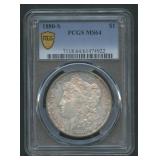 1880-S Morgan Silver Dollar PCGS MS 64