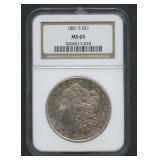 1881-S Morgan Silver Dollar NGC MS 65