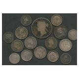 (1.18 ozt TW) 16- Mixed Foreign Coins .925 Silver
