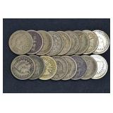 17- Mixed Copper-Nickel Indian Head Cents