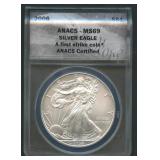 2008 ASE Silver Eagle ANACS MS 69