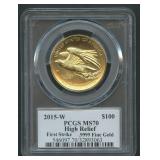2015-W $100 Gold High Relief Liberty PCGS MS70