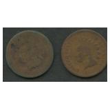 2- 1868 Indian Head Cents