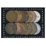 13- Mixed Great Britain Copper Pennies