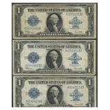 3- 1923 $1 Silver Certificates Blue Seal FR-237