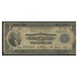 1918 $1 Fed Res Bank Note Green Eagle FR-711