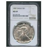 1987 ASE Silver Eagle NGC MS 69