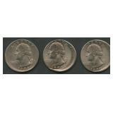 3- 1994-P Washington Quarters Off-Center