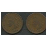 2- 1871 Indian Head Cents