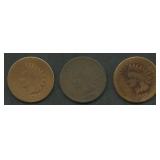 3- Mixed Early Date Indian Head Cents
