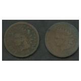 2- 1866 Indian Head Cents