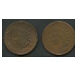 2- 1867 Indian Head Cents