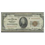 1929 $20 Federal Res Bank Note MPLS FR-1870I