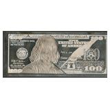 2011 $100 Federal Res Note .999 Silver Bar 4 ozt