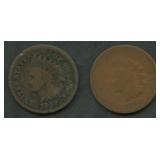 2- 1869 Indian Head Cents