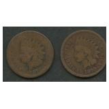 2- 1870 Indian Head Cents